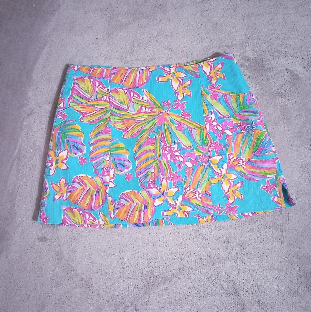 Lillie Pulitzer January Skort Sea Blue Summer Haze Print 4
